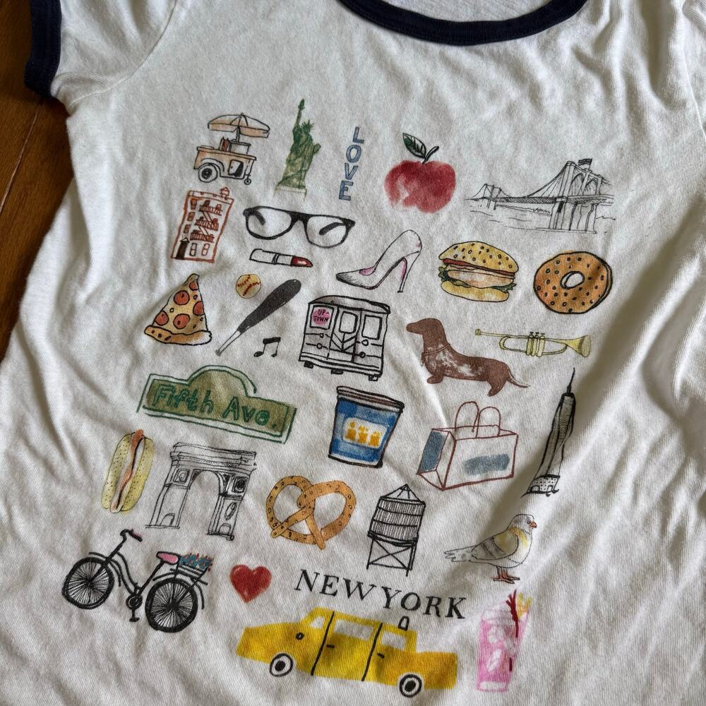 J. Crew | New York Graphic T-Shirt Preppy Summer Casual Cotton NYC Size Small - Picture 3 of 7